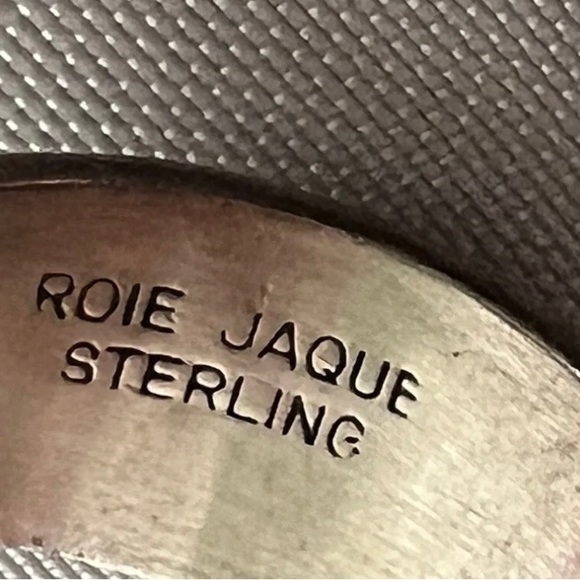 Roie Jaque Navajo Handmade Ring 925 Silver Blue Turquoise & Coral - Sz 7.25 - Picture 4 of 5